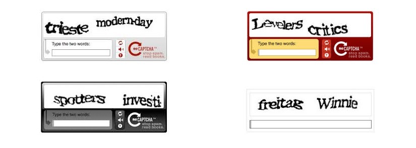 reCAPTCHA examples